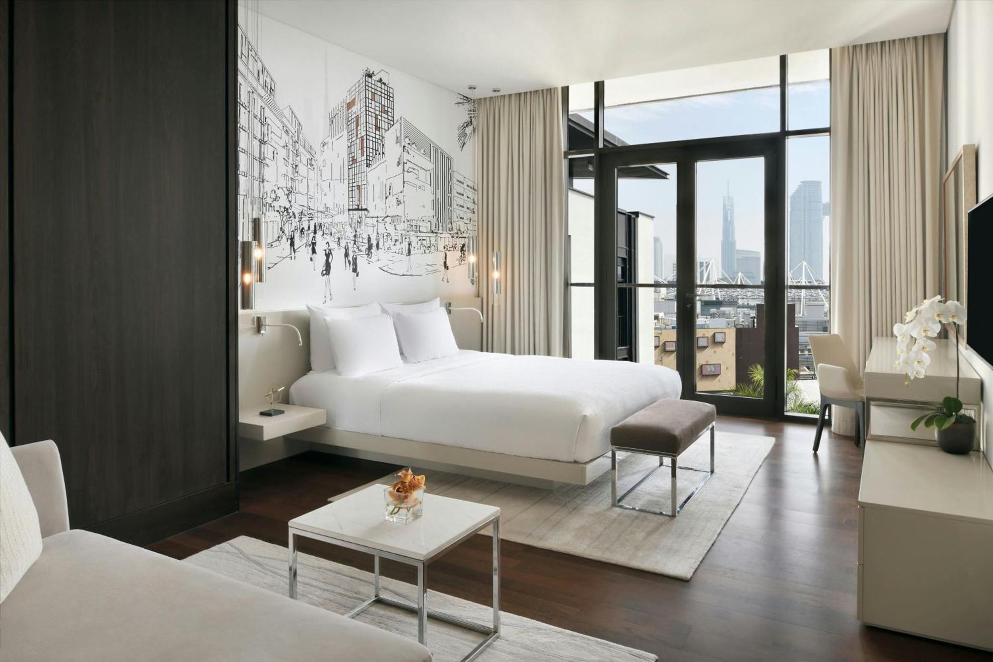 ลา วีลล์ โฮเทล แอนด์ สวีท ซิตี้วอล์ก ดูไบ ออโตกราฟ คอลเลกชัน Hotel ภายนอก รูปภาพ A bedroom at the hotel